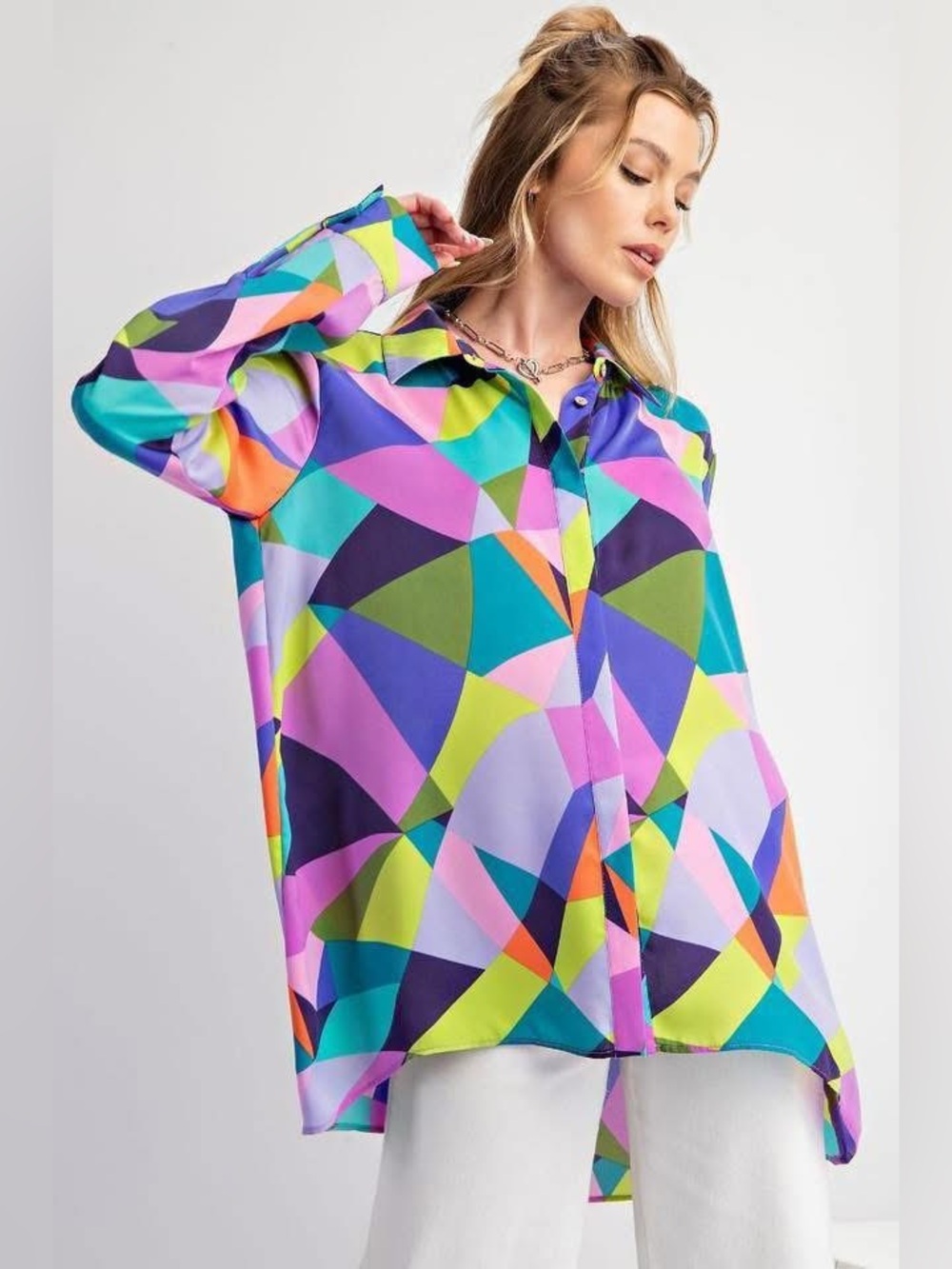 Easel Geometric Print Top - Picture 2 of 2